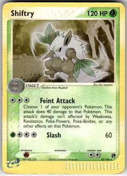 SHIFTRY - 22/100 - R - SANDSTORM - POKEMON - REVERSE HOLO - DAMAGED - Image 2