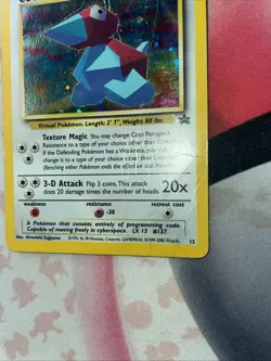 Pokemon TCG English Cool Porygon Holo Black Star Promo #15 Damaged Condition - Image 3