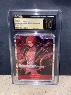 Shanks OP09-004 Emperors in New World Super Rare CGC 10 One Piece CCG pop 100 - Image 1