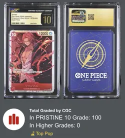 Shanks OP09-004 Emperors in New World Super Rare CGC 10 One Piece CCG pop 100 - Image 3