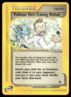 Pokemon Cards Professor Elm's Training Method 148/165 Expedition Base Set LP *2 - Image 1