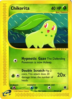 Pokemon TCG Chikorita Expedition Card 99/165 Regular Common NM - Image 1