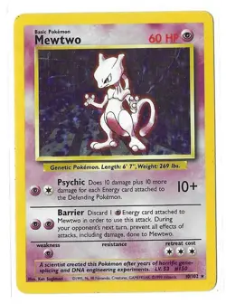 Mewtwo Base Set Holo Rare 10/102 Pokemon Card 1999 - Image 1