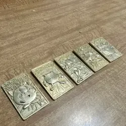 Burger King 1999 Pokemon Gold Metal Promo Cards Lot of 5 Jigglypuff Mewtwo - Image 1