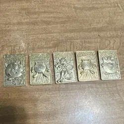 Burger King 1999 Pokemon Gold Metal Promo Cards Lot of 5 Jigglypuff Mewtwo - Image 2