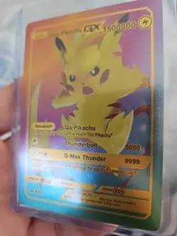 Ultra Pikachu GX Rainbow Foil Fan Art Vinyl Textured Collector Card - Image 2