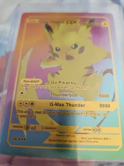 Ultra Pikachu GX Rainbow Foil Fan Art Vinyl Textured Collector Card - Image 3