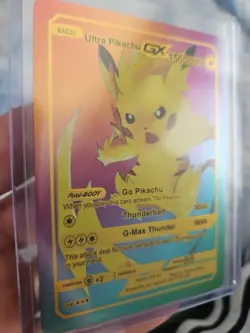Ultra Pikachu GX Rainbow Foil Fan Art Vinyl Textured Collector Card - Image 4