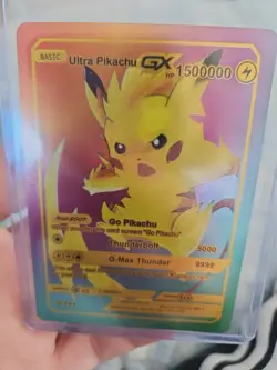 Ultra Pikachu GX Rainbow Foil Fan Art Vinyl Textured Collector Card - Image 5