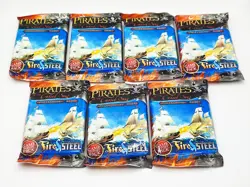 2008 WIZKIDS TRADING CARD GAME TCG PIRATES FIRE & STEEL SEALED BOOSTER PACKS X 7 - Image 1