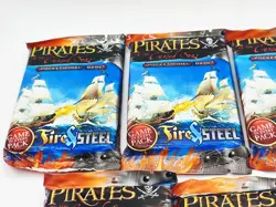 2008 WIZKIDS TRADING CARD GAME TCG PIRATES FIRE & STEEL SEALED BOOSTER PACKS X 7 - Image 2