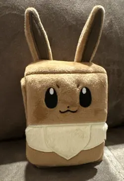Pokemon Eevee Plush Deck Box Brown Beige for Pokemon TCG Card Storage - Image 1