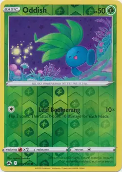 Reverse Holo Oddish 001/159 Common Crown Zenith Pokemon TCG - Image 1
