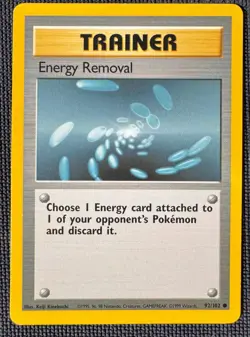 ENERGY REMOVAL 92/102 COMMON BASE SET POKEMON SHADOWLESS MP - Image 1