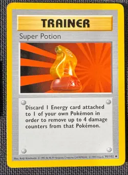 SUPER POTION 90/102 UNCOMMON BASE SET SHADOWLESS POKEMON MP - Image 1