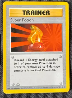 SUPER POTION 90/102 UNCOMMON BASE SET SHADOWLESS POKEMON MP - Image 1