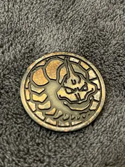 RARE Vintage Pokemon Pokemon card game Onix Bronze Plastic Coin Japanese Mint - Image 2