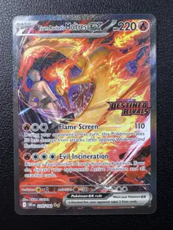 Pokemon Team Rocket's Moltres ex Full Art Holo 229/182 Destined Rivals Stamp - Image 1