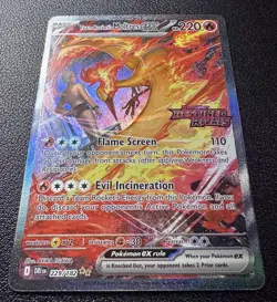 Pokemon Team Rocket's Moltres ex Full Art Holo 229/182 Destined Rivals Stamp - Image 2