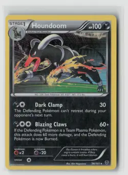 Houndoom #56/101 Plasma Blast Holo Rare Pokemon TCG HP - Image 1
