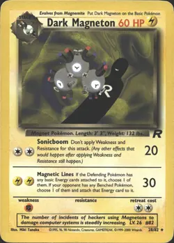 DARK MAGNETON 28/82 RARE TEAM ROCKET POKEMON UNLIMITED MP - Image 2