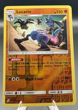 POKEMON LUCARIO 117/236 REVERSE HOLO RARE UNIFIED MINDS NM GIRATINA & GARCHOMP - Image 1
