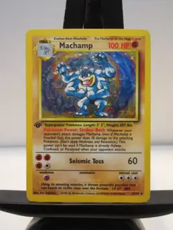 Pokemon TCG Machamp Base Set 8/102 1st Edition Holo Rare 100 HP 1999 Wizards - Image 1