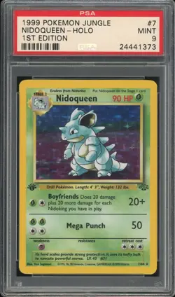 1999 Pokemon Jungle Nidoqueen-Holo Rare #7 MINT PSA 9 1st Edition - Image 1