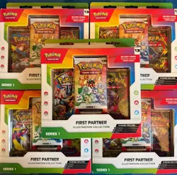 Lot Of 5 - Pokemon TCG First Partner Illustration Collection Series 1 - SEALED - Image 1