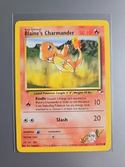"Blaine's Charmander" 61/132 Pokemon Gym Heroes NM POKEMON Common - Image 1