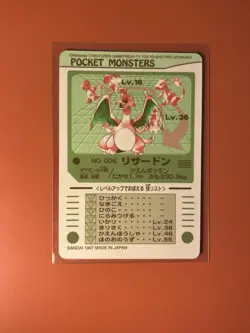 ✨NM Pokemon Sealdass Charizard 006 Bandai 1997 Holo Carddass Japanese NM✨ - Image 2