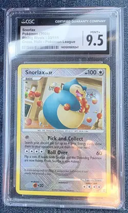 CGC 9.5 Snorlax 2009 Rising Rivals 33/111 Reverse Holo Pokemon Card - Image 1