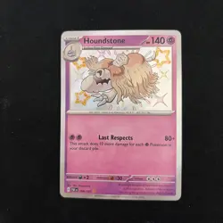 Pokemon TCG Houndstone Baby Shiny Card Paldean Fates 168/091 2 - Image 1