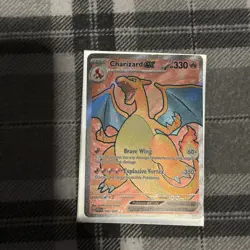 Charizard EX Holo Rare Pokemon TCG Card 183/165 Scarlet & Violet 151 - Image 2