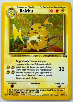 Raichu Fossil 14/62 - Holo Card - Pokemon TCG - Image 1