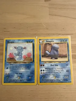 Pokemon TCG 2 Card Lot Wooper & Quagsire Neo Genesis 2000 Nintendo - Image 1