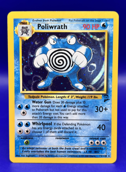 Pokemon Card Base Set 2 Poliwrath Holo Rare 15/130 LP-NM- - Image 1