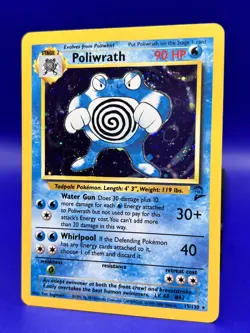 Pokemon Card Base Set 2 Poliwrath Holo Rare 15/130 LP-NM- - Image 2