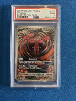 Pokemon TCG Yveltal Paradox Rift Holo Card Illustration Rare 205/182 PSA 9 - Image 1