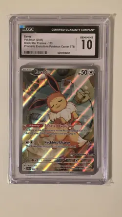 2025 Pokemon S&V Prismatic ETB Eevee Pokemon Center CGC 10 Gem Mint #173 - Image 1