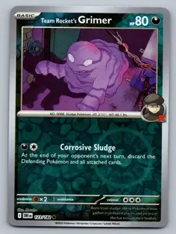 Pokemon TCG SV10: Destined Rivals Team Rocket's Grimer 123/182 Reverse Holo - Image 1