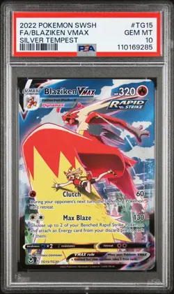 [PSA 10] Blaziken VMAX TG15/TG30 Silver Tempest Trainer Gallery POKEMON - Image 1