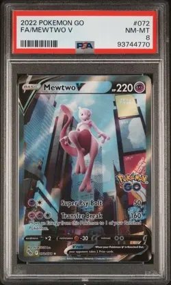 [PSA 8] Mewtwo V 072/078 Pokemon GO Alternate Art Ultra Rare POKEMON - Image 1