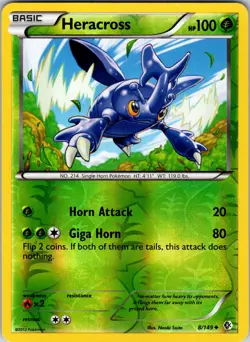 Heracross 8/149 Boundaries Crossed Pokemon MP Reverse Holo - Image 1