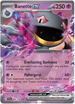 Banette EX 088/198 Scarlet and Violet Double Rare Holo Pokemon NM - Image 1
