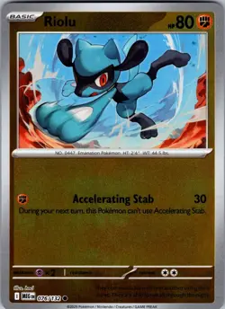 Riolu 076/132 Reverse Holo C Mega Evolution NM Pokemon TCG - Image 1