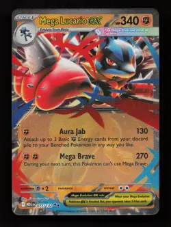Mega Lucario ex 077/132 Double Rare Mega Evolution Pokemon Near Mint - Image 1