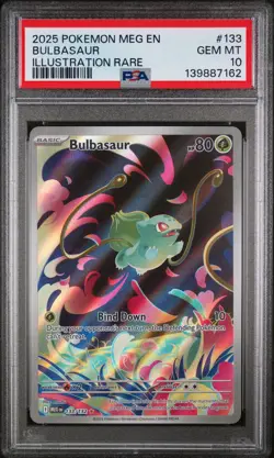 2025 POKEMON MEG EN-MEGA EVOLUTION ILLUSTRATION RARE #133 BULBASAUR PSA 10 - Image 1