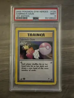 PSA 9 Sabrina's Gaze 1st Edition 125/132 2000 Pokemon Gym Heroes Mint - Image 1