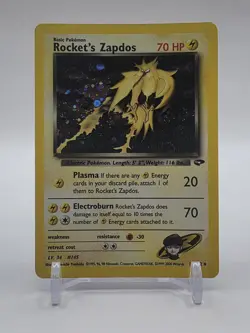 Pokemon TCG Gym Challenge Rocket's Zapdos Holo 15/132 - Image 1